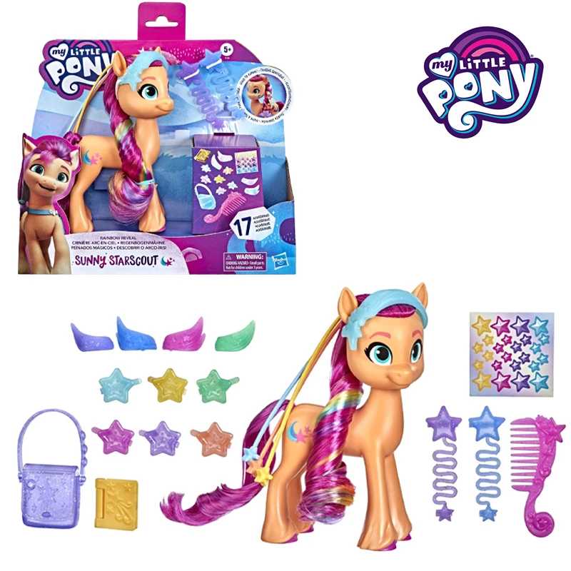 My Little Pony: A New Generation Rainbow Reveal Sunny Starscout 6-Inch Orange Pony Toy with Surprise Rainbow Braid Girls Toys