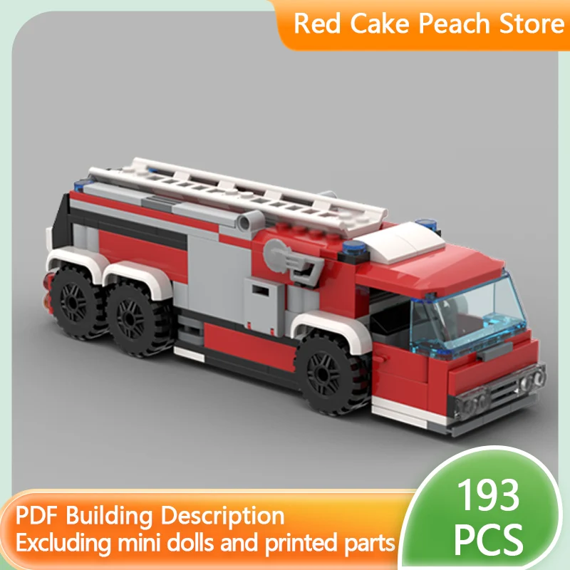 

Модель городской спасательной техники MOC, строительные кирпичи, классическая пожарная машина, модульная технология, детские праздничные подарки, сборные игрушки, костюм