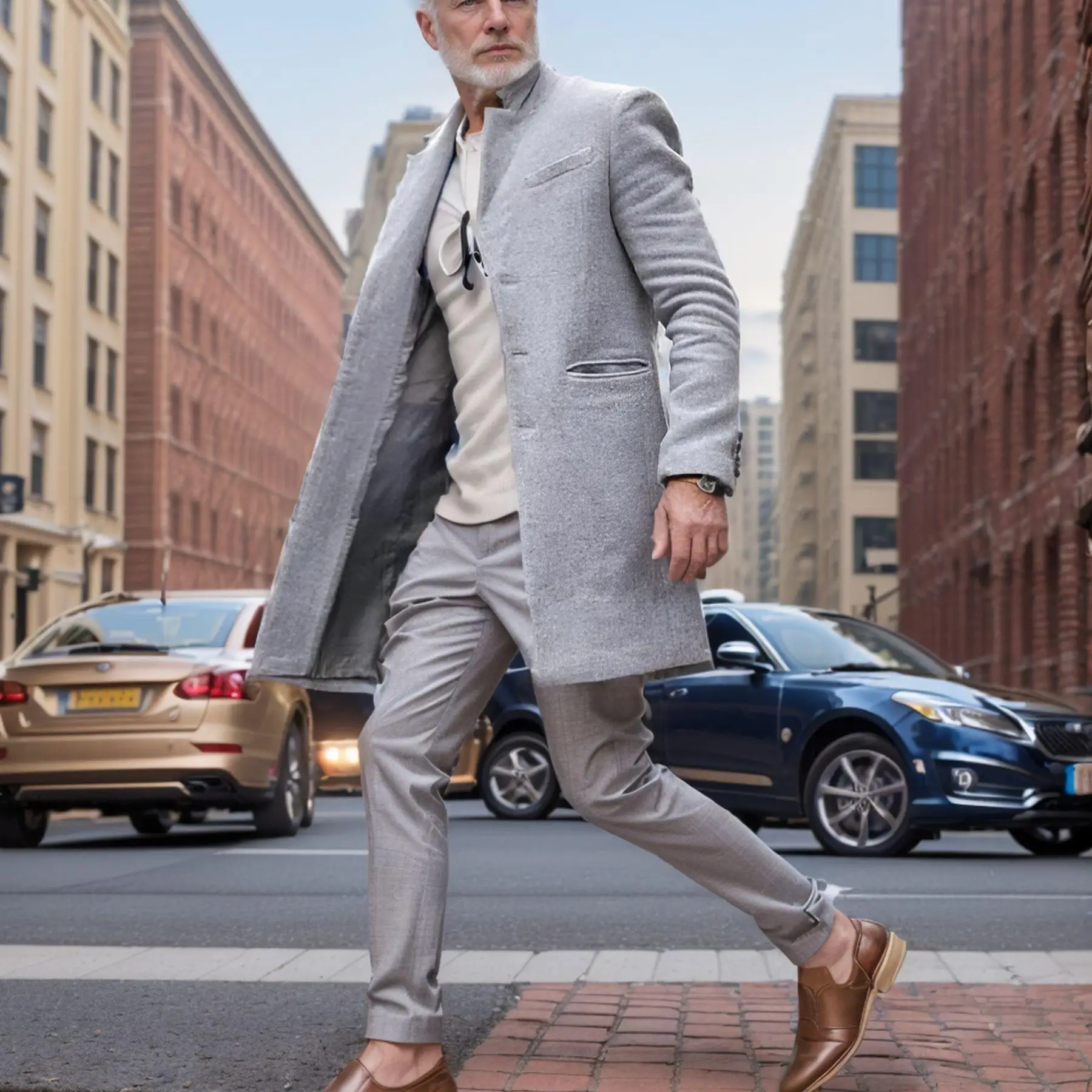 

Men's Medium Long Woolen Coat Dragon And Phoenix Decorative Buttons Faion Urban Sle Casual Leisure Pure Color Suit