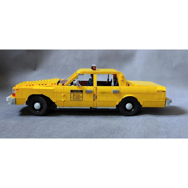 MOC-151127 amarillo icónico ciudad Taxi bloques de construcción modelo 1694 PartsMOC creativo niños cumpleaños juguetes de bloques de construcción regalos