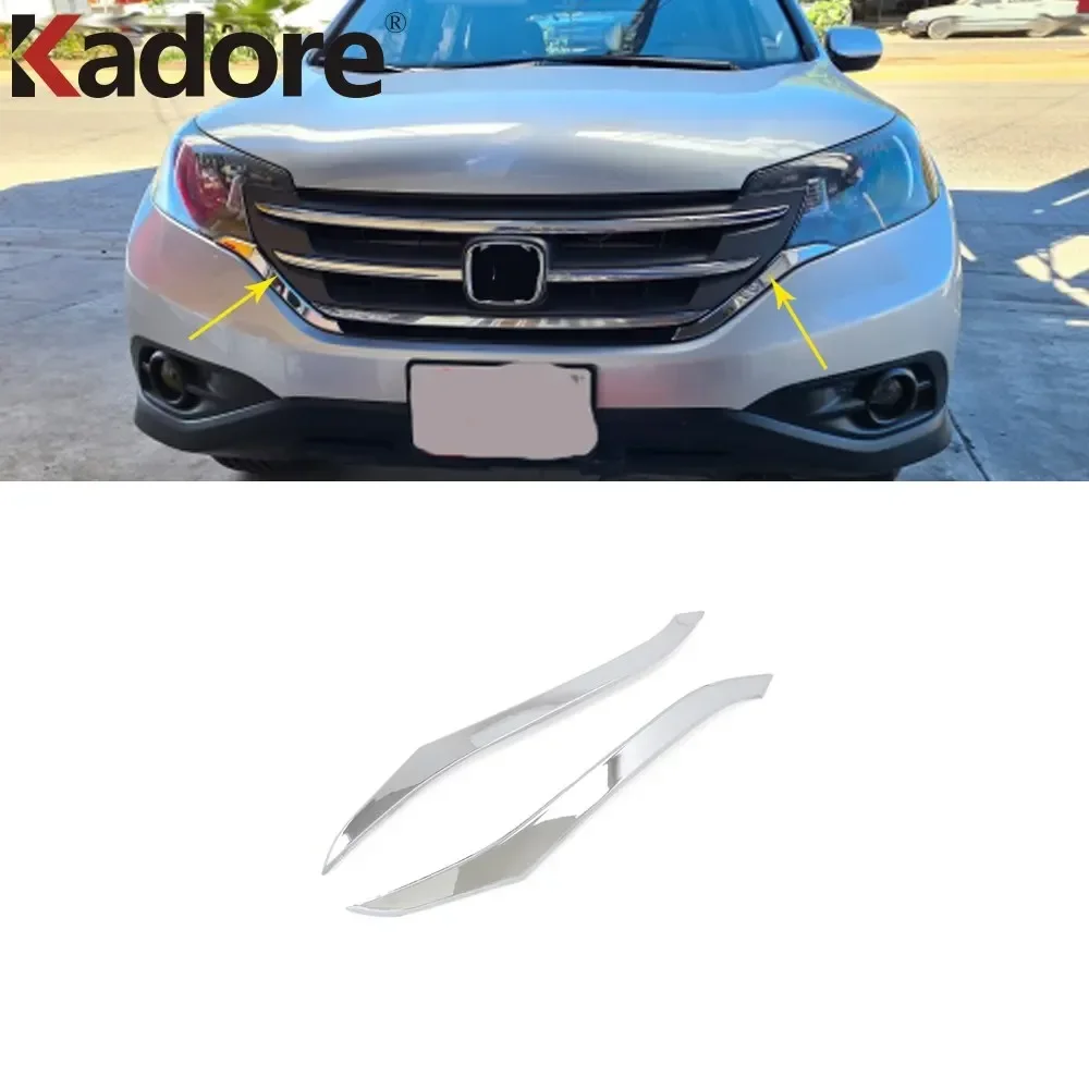 For Honda CRV CR-V 2012 2013 2014 ABS Chrome Front Grills Decorative Cover Frame Trim Grilles Strip Moldings Accessories