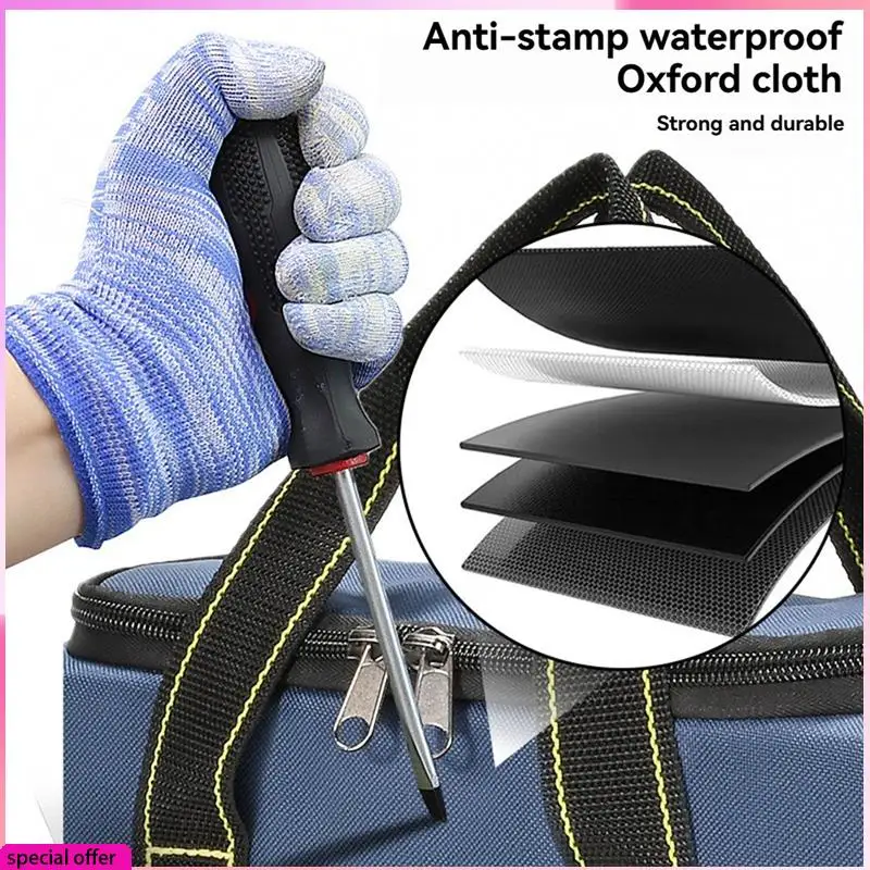 

A64Z Oxford Cloth Tool Bag Professional Electrician Waterproof Working Multifunction Organizing Storage Tool Bag