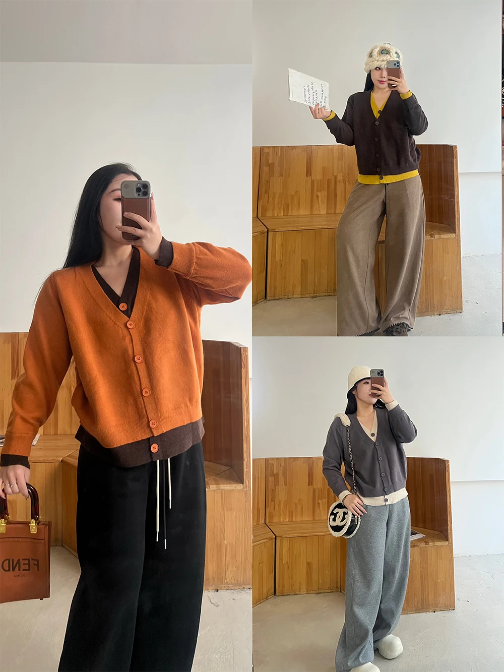 

Comfortable plus Size Women's Knitted Sweater Casual Contrast Color Blo Long Sve Top Casual Sle Winter Faion 2025