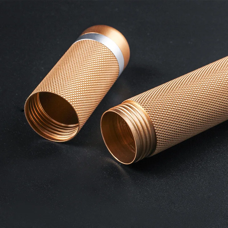 Portable Metal Cigar Tube for Travel Mini Pocket Cigar Humidor Storage Case Box Smoking Accessories