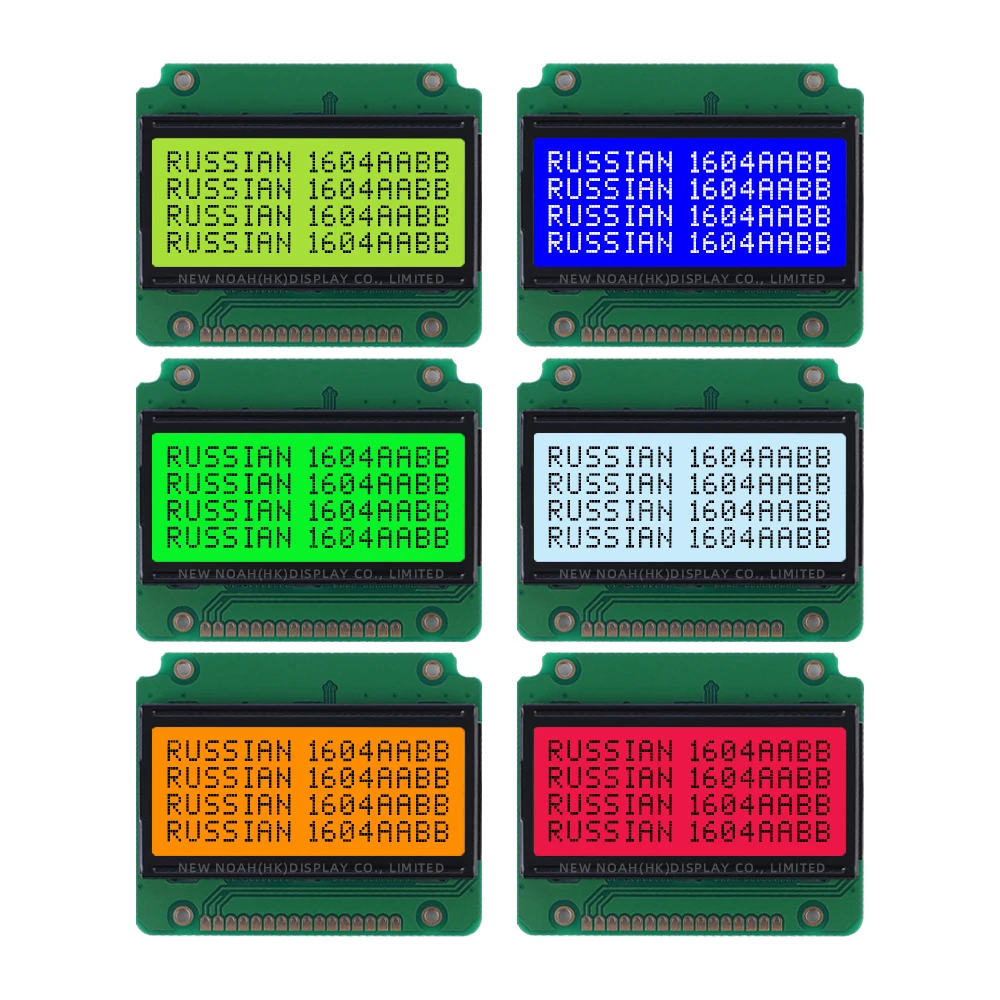 Russian Green Light Black Letters 1604B Character Dot Matrix Screen 04*16 LCD 3.6 Inches ST7066U Multi Language LCD Module