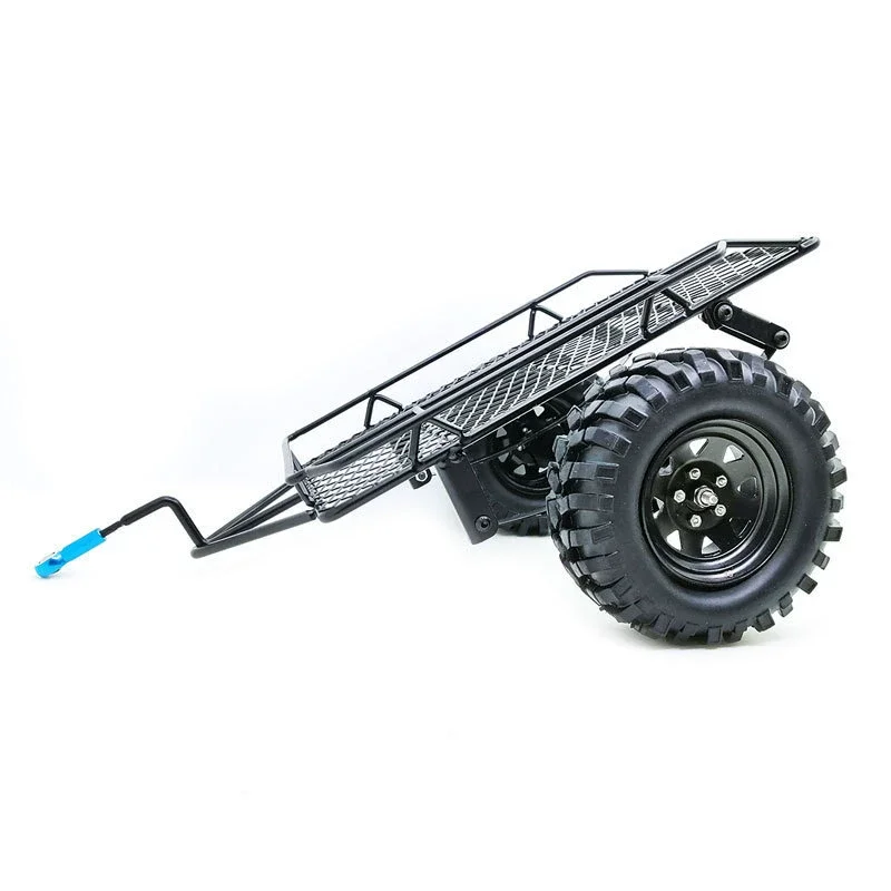 1/10 RC Crawler DIY Metal Trailer Cargo Tray For Axial SCX10 TRX‑4 RC4WD D90 Off‑Road Trailer With Suspension Upgrade Parts
