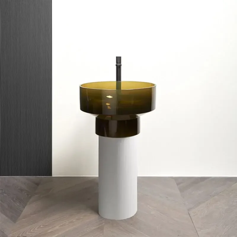 Picture 7: Floor column Composite bathroom base Sink, wash basin Cast resin Stone Freestanding solid surface wash basin