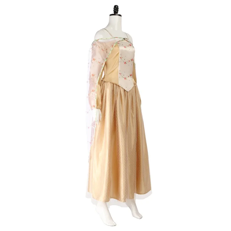 Amidala Padme Cosplay Yellow Suspender Dress Lace Shawl Full Set for Women Costumes Dress Disguise Adult Fantasia Halloween - view 4