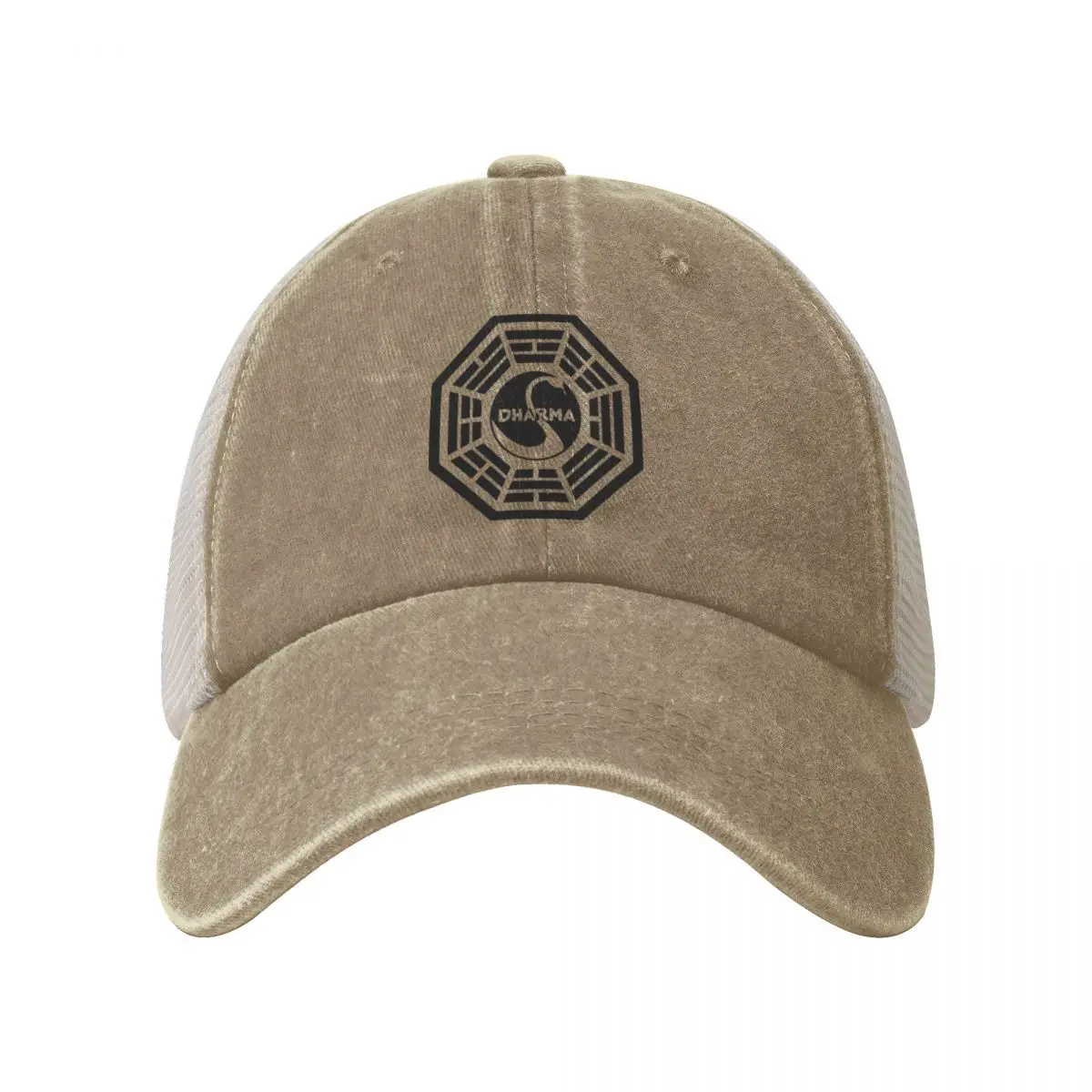 Dharma Initiative Logo Casual Baseball Cap Black and White Hippie Trucker Hat Spring Sun Visor Unisex Men Classic Snapback Cap