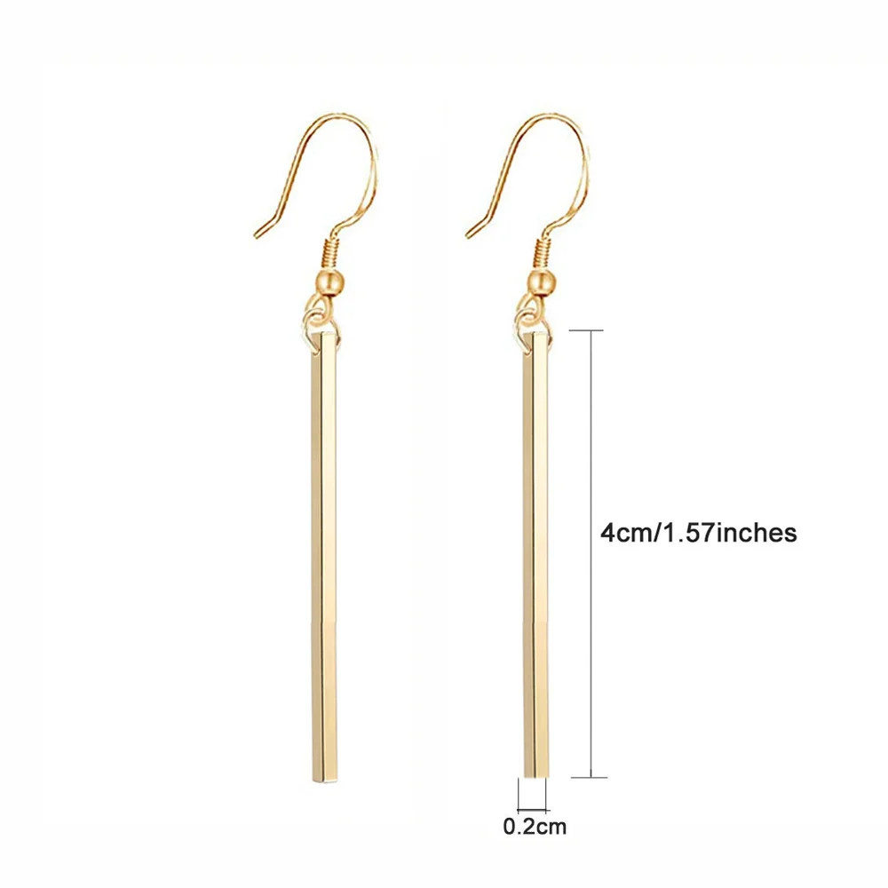 Long Drop Earrings For Women Strip Earrings Stainless Steel Gold Silver Color Fashion Jewelry Brithday Gift Dropshipping