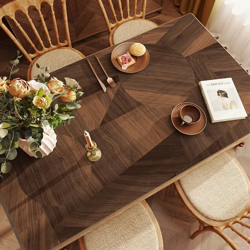 Imitation Wood Grain Dining Table Mats Anti-slip Waterproof Oil-proof PVC Leather Anti-scalding Soft Cushion Desk TV Cabinet Mat