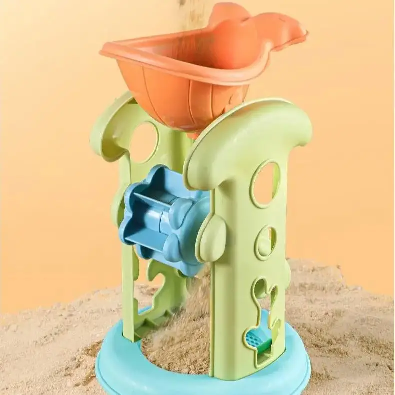 Set di giocattoli per sabbia da spiaggia per bambini addensati di alta qualità Kit da gioco per sabbiera da esterno durevole con stampi a secchiello per pala per giocattoli estivi per bambini