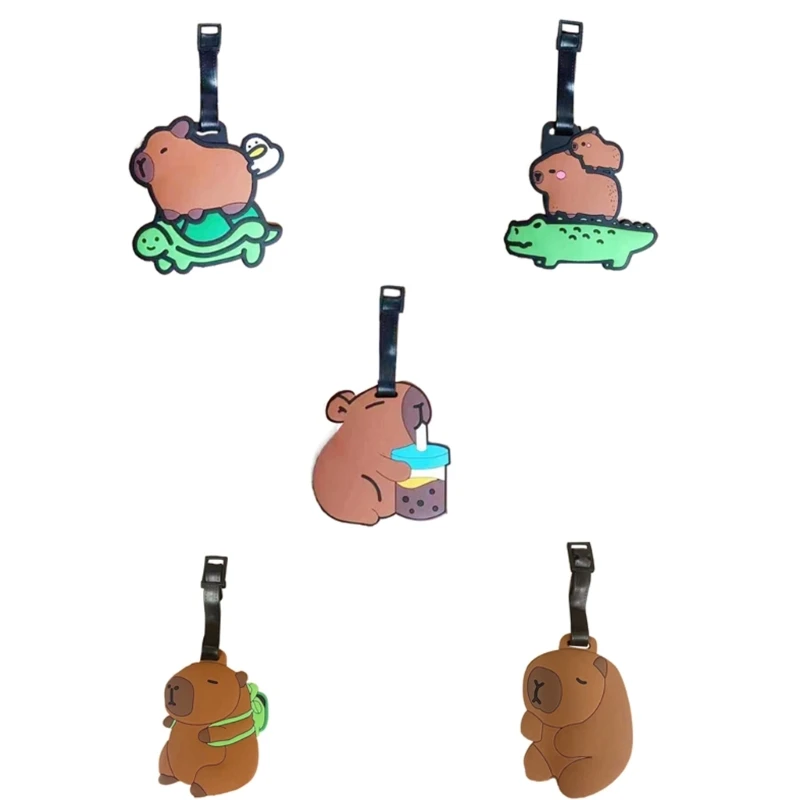 

Fun Capybara Key Pendant PVC Luggage Label for Bag and Phone Decoration