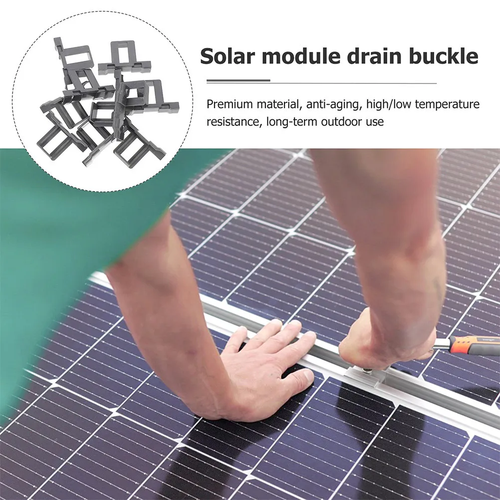 20Pcs Solar Panel Water Drain Clip ABS Drainage Buckle Prevent Mud Formation Remove Debris Stagnant Water Fast Secure Fit