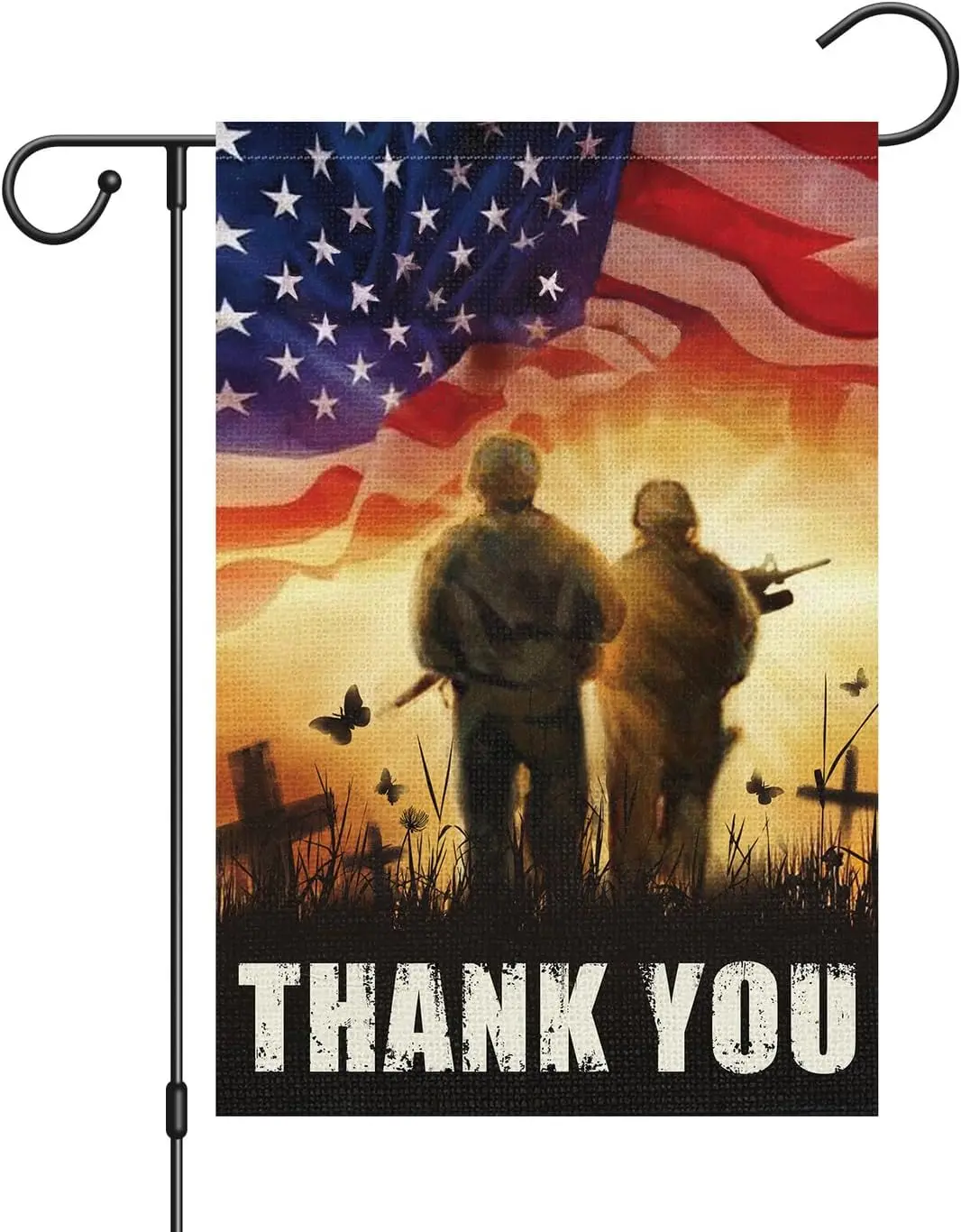 Патриотический праздничный Садовый флаг Louise Maelys, 12x18, двусторонний, маленькие герои из мешковины, флаги для сада и двора