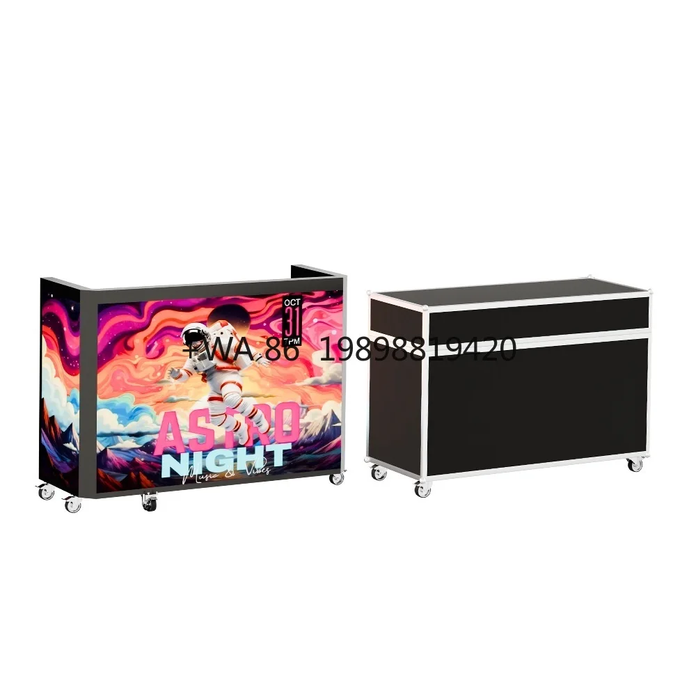 6-Foldable LED DJ Booth Display for Bar, Interactive LED Screen for Nightclub Stage Event