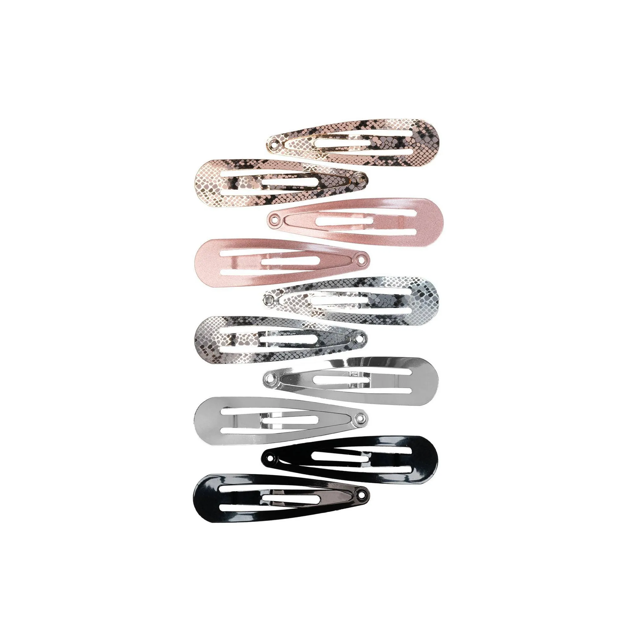 10pcs Assorted Color Metal Snap Hair Clips For All Hair Types, Secure Styling Barrettes For Daily Fashion Use