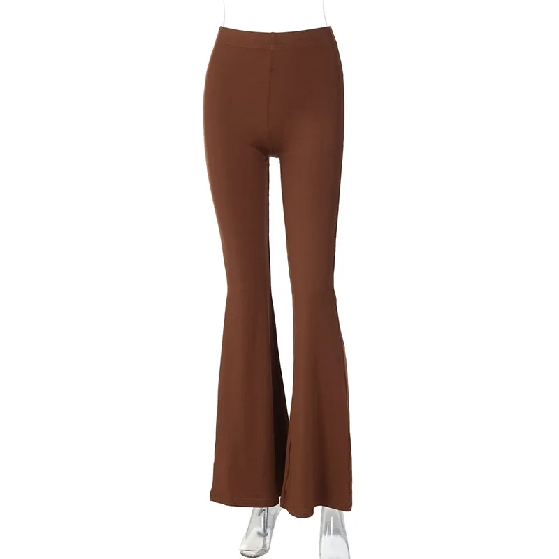 DSMTRC Slimming Yoga Bell-Bottom Pants Solid Color Summer Ladies New High Waist HipLifting Fashionable Sports Trousers For Women