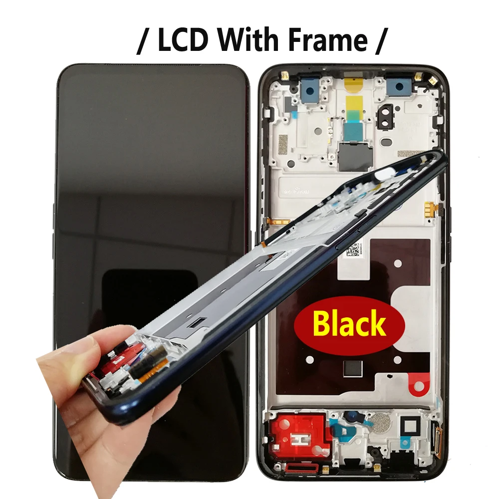 Reno2 Z LCD With Frame For OPPO Reno 2Z LCD CPH1945 CPH1951 Display Screen Touch Digitizer Assembly Replacement Reno2Z Screen