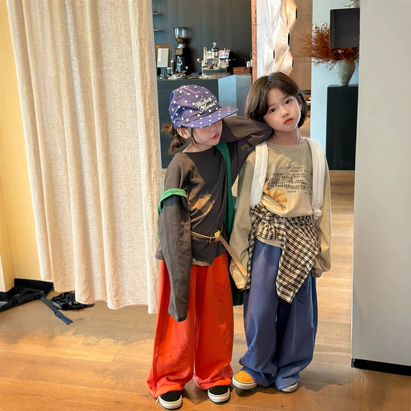 2026 Autumn New Korean Stylish Pattern Kids Bread Print T Shirt Boys Girls Fashion Undershirt Baby Loose Top