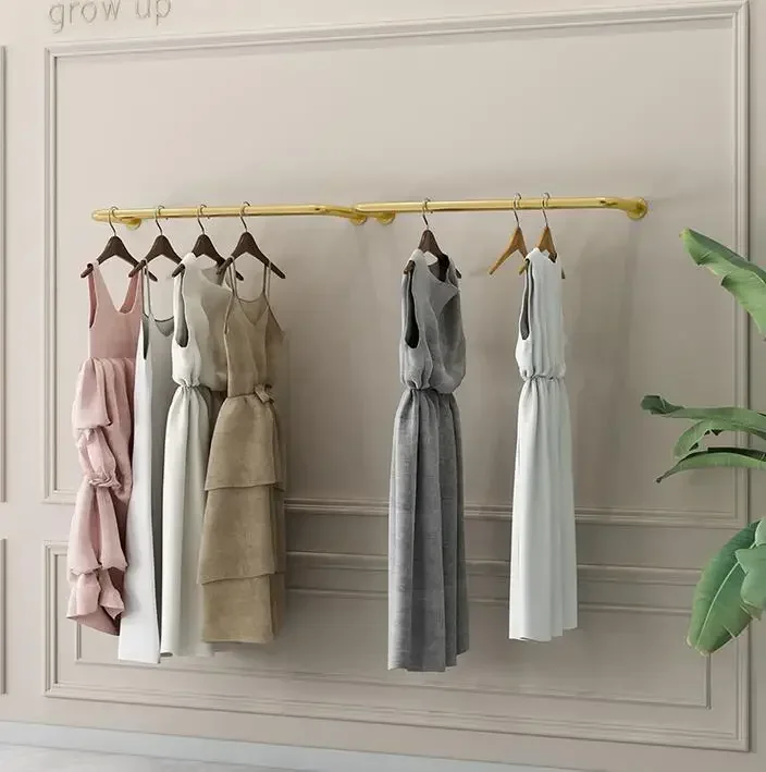 Clothes shop display rack ceiling wall wedding dress hanger dress hanger women's shop hanging clothes pole rack