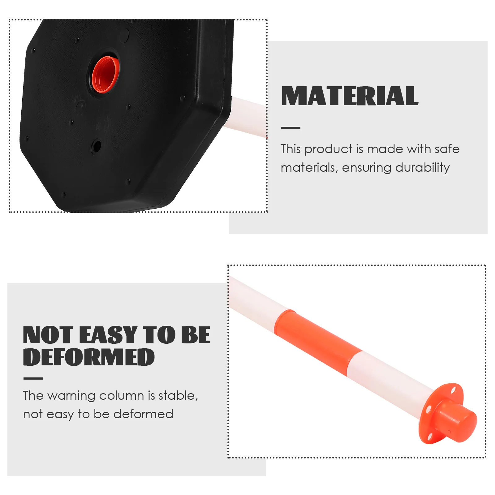 كومة تحذير الطريق، عزل الدرابزين الآمن، مضاد للتصادمات، قابلة للتعبئة، رؤية عالية، متينة، مقاومة للصدمات، متحركة #5