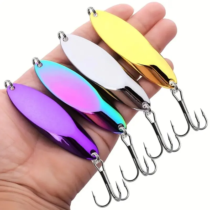 12pcs Metal Spinner Spoon Lures 10g 14g 21g-65g Trout Fishing Lure Hard Bait  Sequins Paillette Artificial Baits Fishing Tackle