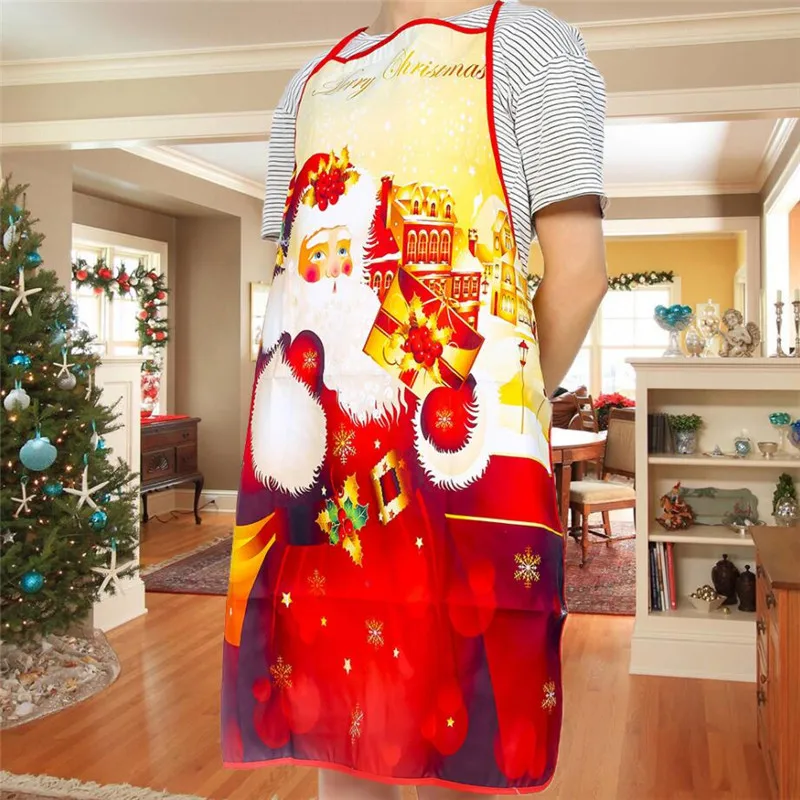 New Hot-selling Santa Claus Apron Christmas Tree Dinner Decoration Men and Women Home Kitchen Cooking Baking Oil-proof Apron