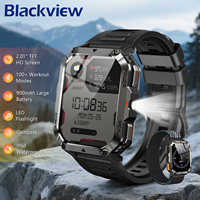 Blackview 2025 New Outdoor Smartwatch 900mAh W70 Pro 2.01'' TFT HD Screen Waterproof Men Watches with Emergency Lighting Compass