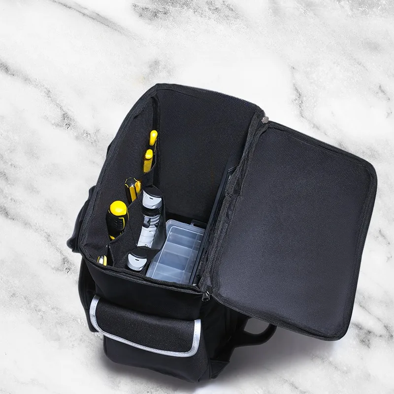 Waterproof Thickened Wear-resistant Oxford Cloth Tool Backpack Large Multifunctional Shoulder Bag with Rubber Base
