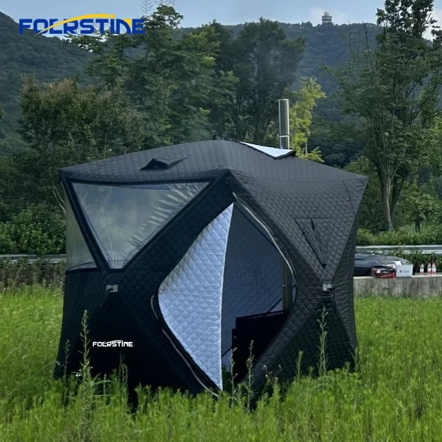 

Mobile Sauna Room Hub Prism Sweat Tent For Outdoor Waterproof Cover Sauna Furnace Stove Pop Up Portable Sauna Tent Manufacturer