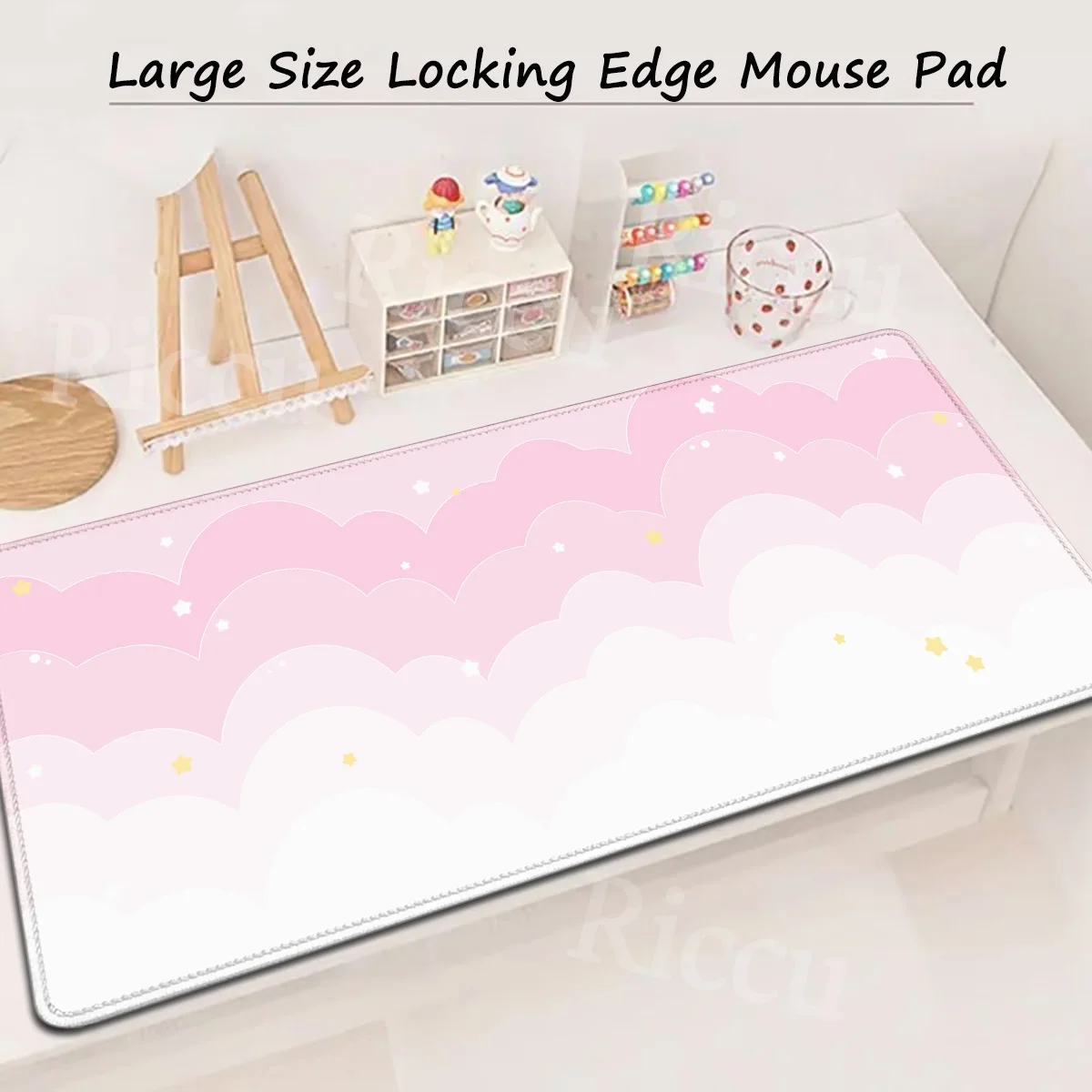 

Large Size Pink Mousepad 90x40cm Pastel Clouds Deskmat XXL Kawaii Non-slip Mouse Pad Cute Mice Rugs Extended Gaming Keyboard Mat