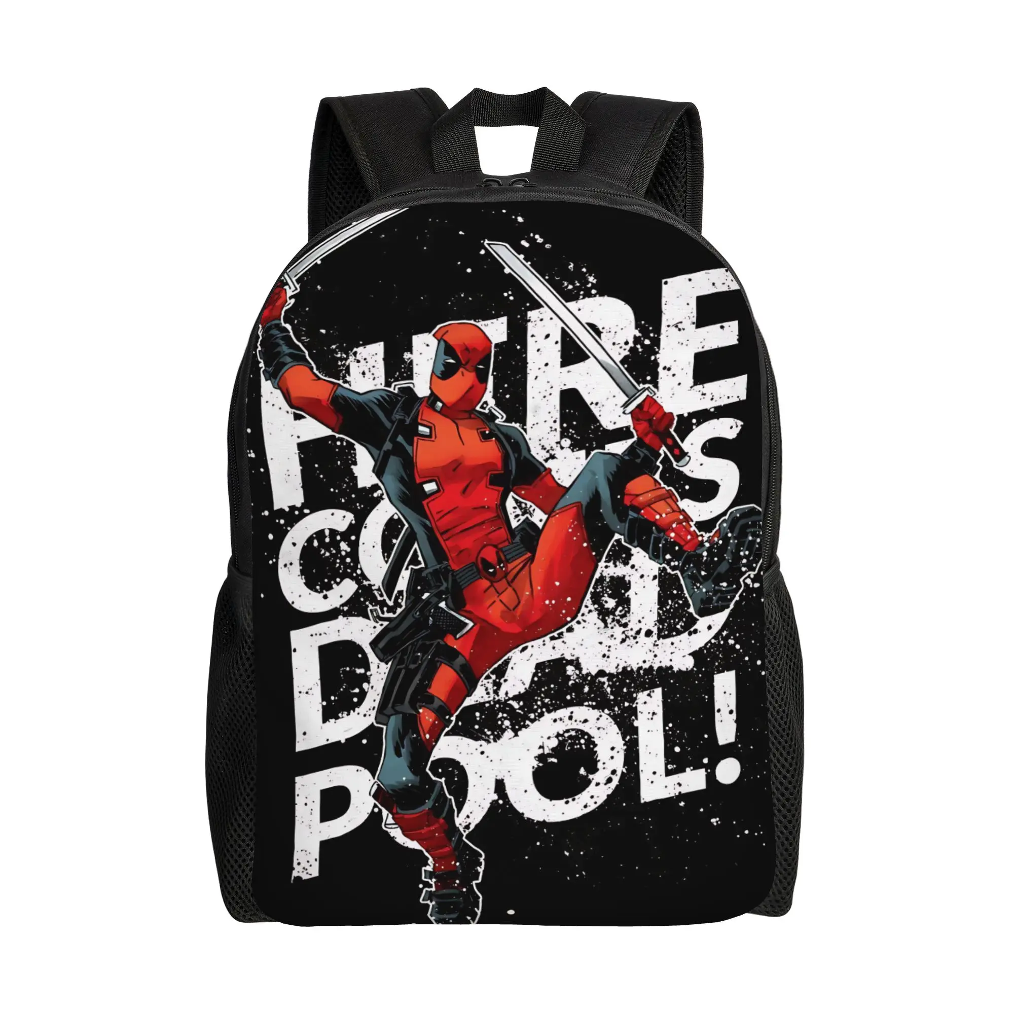 

1Piece Deadpool Laptop Bag Neon Red Mask Backpack New Semester Begins
