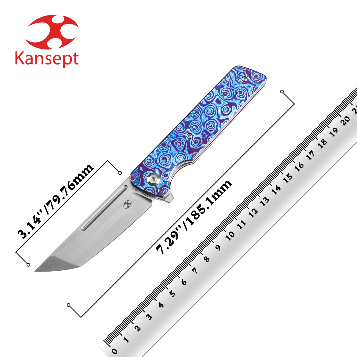 

Kansept Anomaly K2038T7 Pocket Knife 3.14'' Tanto Satin CPM S35VN + Timascus + Timascus Clip Handle Uesful Outdoor Knife