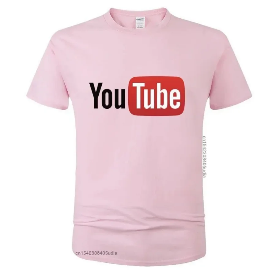 100%cotton Summer Funny Male T-Shirt Youtube Printed Cotton T-Shirt Men You Tube T Shirt Men Women Brand Tees Cotton Shirt Tops