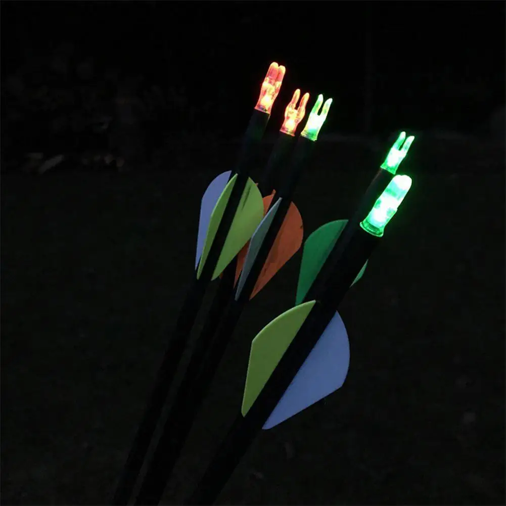 6pcs Led Luminous Nock Automatically Lighten Durable For 6.2mm Universal Archery Shaft Glowing Hunting Shooting Arrows Tail