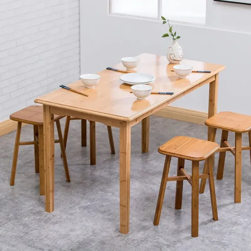 

Thickened Rectangular Dining Table Simple Computer Desk Study Desk Writing Desks Long Bamboo Dining Tables Dining Room Furniture