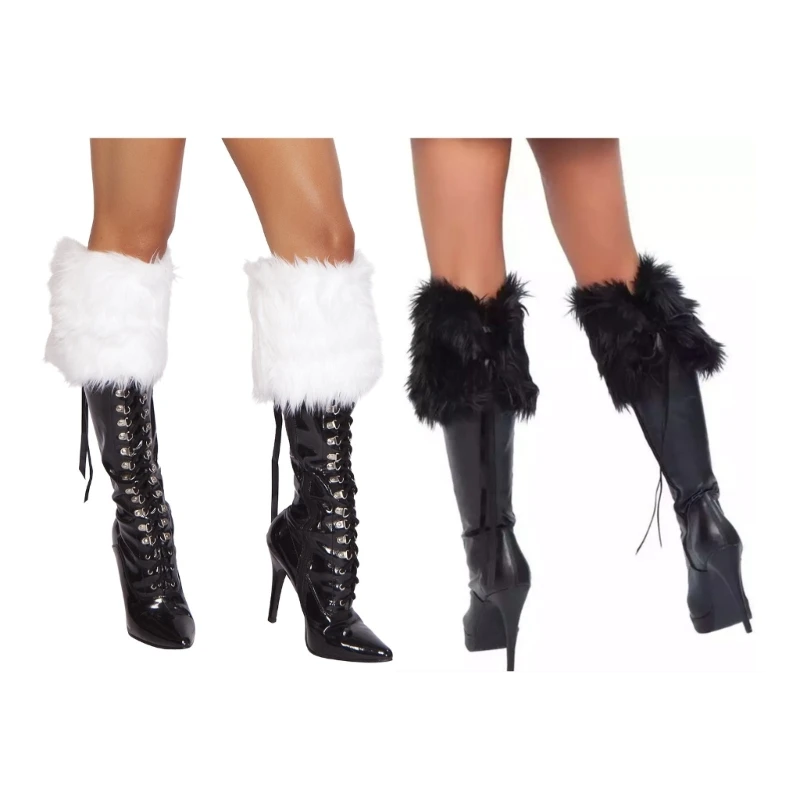 

Faux Furs Leg Warmer Warm Soft Cozy Fuzzy Leg Warmer Boot Cuffs Cover for Women Party Costumes Boot Sleeves Boot Covers