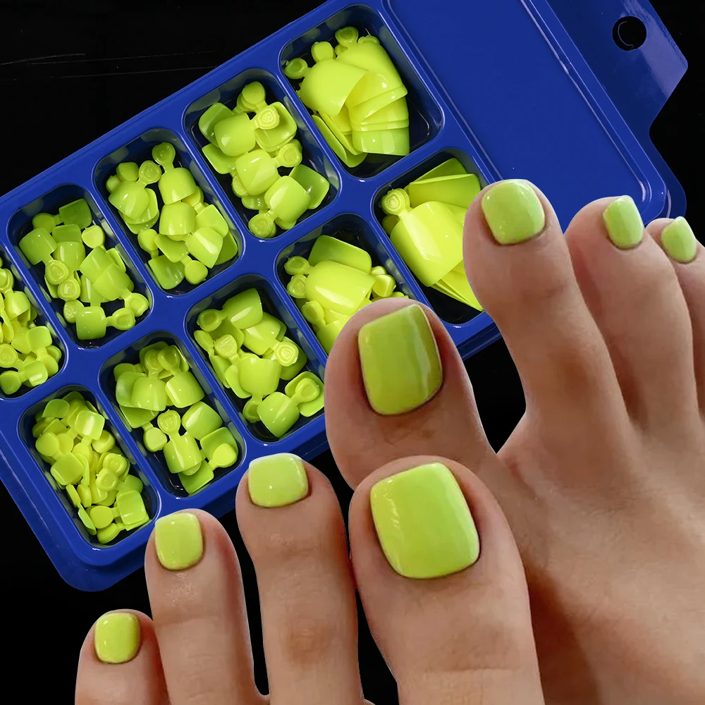 120Pcs Glänzend Schwarz Drücken Auf Zehennägel Kurze Quadratische Volle Abdeckung Gefälschte Zehennagel Tipps für Sommer Frauen Falsche Fuß Nagel spitze Verlängerung & – Detail 22
