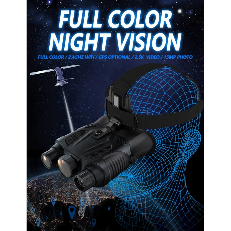 New outdoor high-definition photo and video portable head-mounted infrared night vision binoculars digital telescopeFull color
