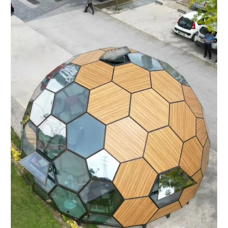 Resort 20 Years Long Life Luxury Style Geodesic Luxury Tent Dome Blue Tempered Glass