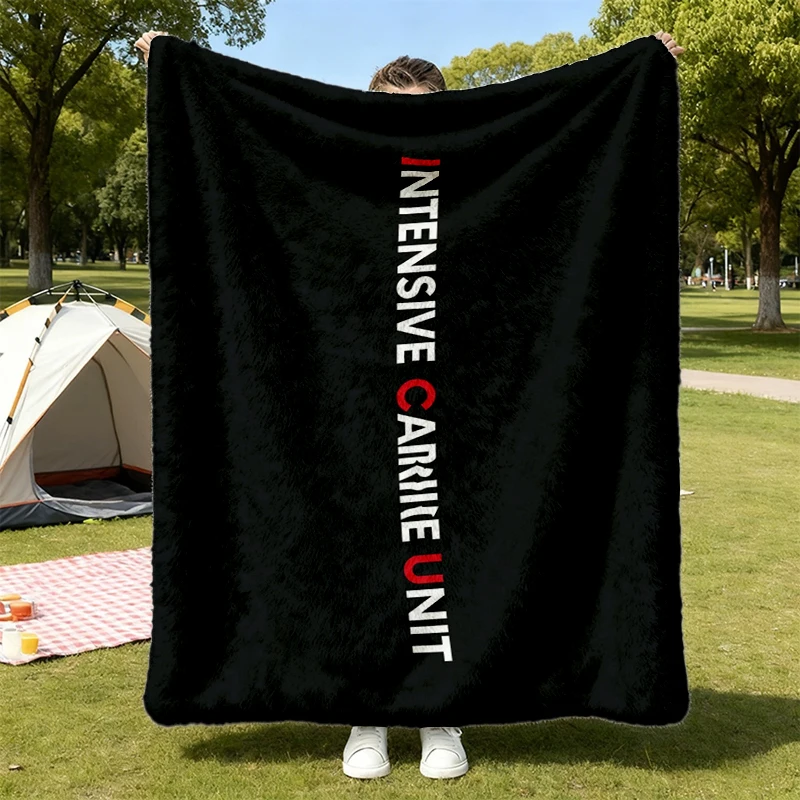 ICU Nurse Flannel Blanket, Intensive Care Unit Flannel Throw for Work, Nurse Cozy Blanket