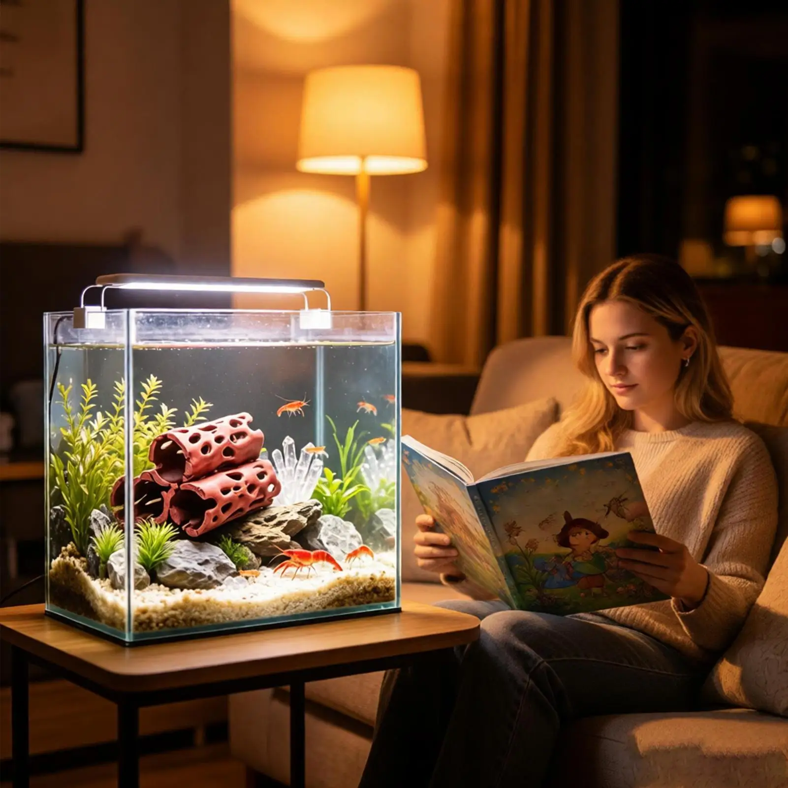 Fish Cave 3-Tier Basking Natural Realistic Habitat Terrarium Fish Shrimp Tunnels For Betta Gecko Catfish Clown Hermit Crab Dwarf