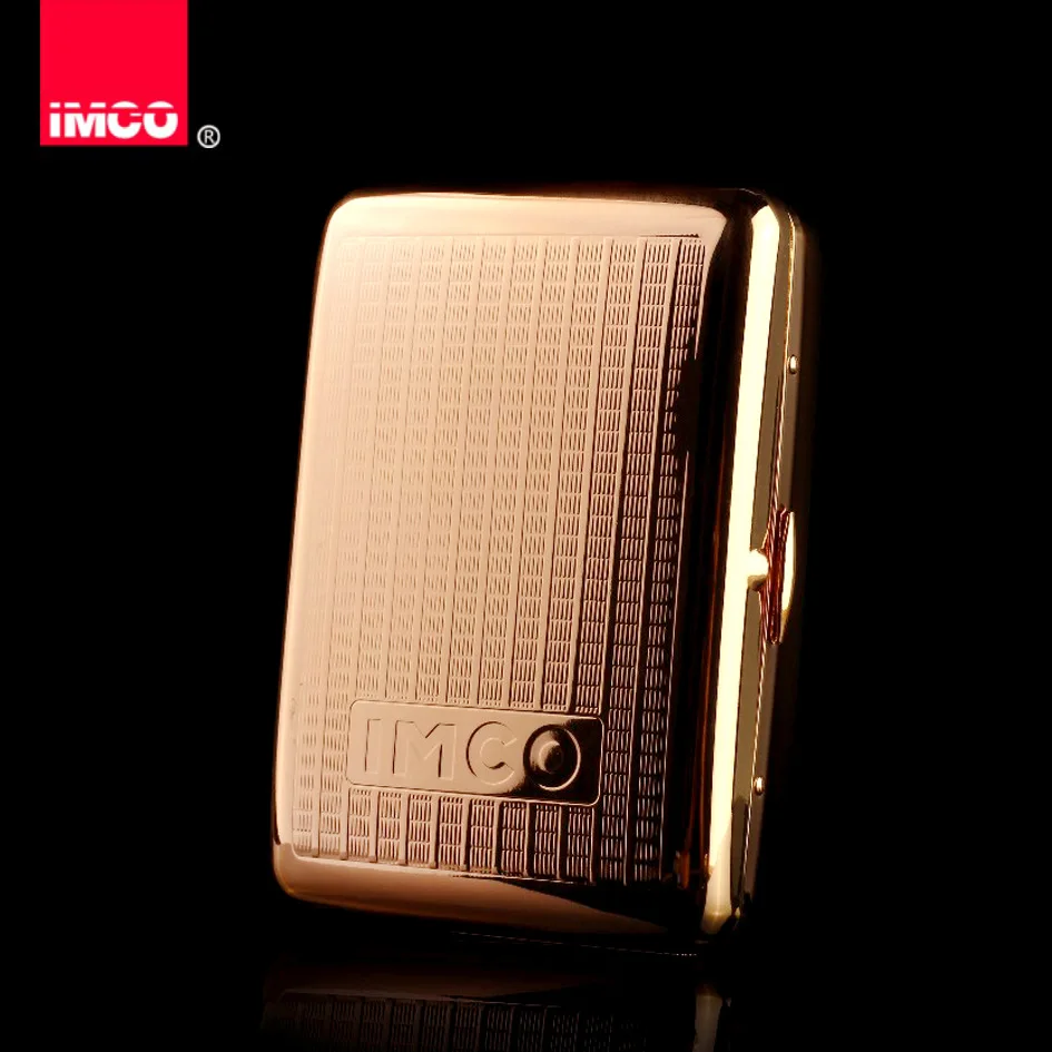 IMCO-Metal Brass Cigarette Case for Men and Women Golden Color 16 Thick Cigarette Box Genuine Gift