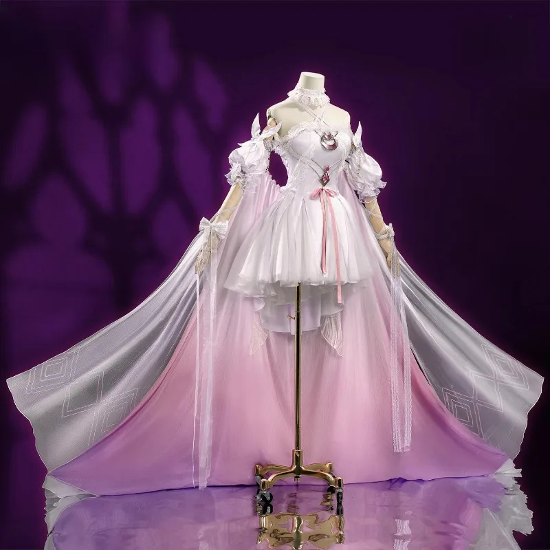 Genshin Impact Columbina Cosplay Costume Damselette Dress Headscarf Wig Suit for Women Halloween Anime Party Roleplay Outfit