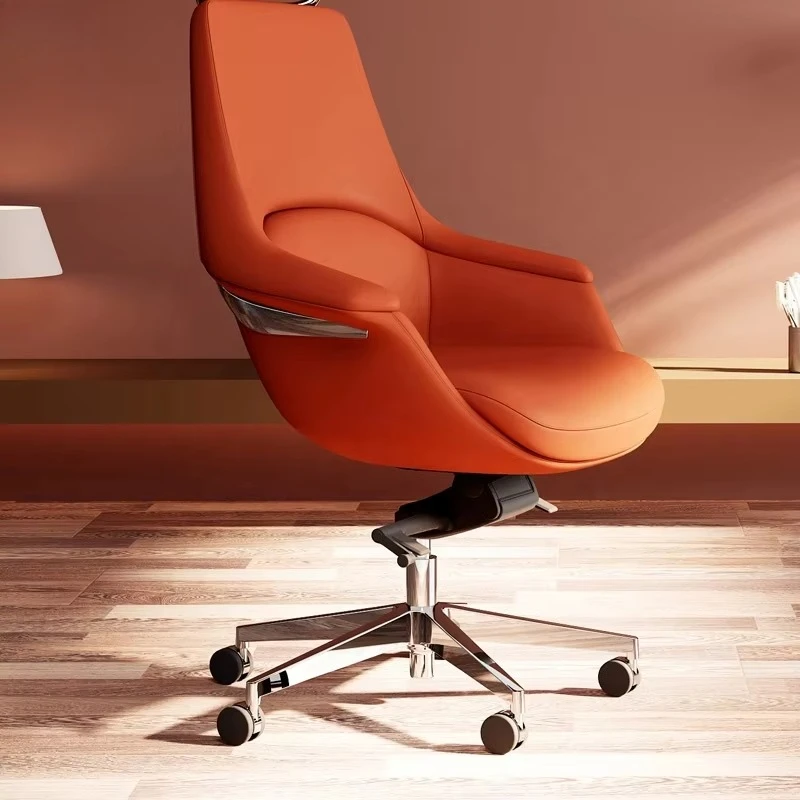 

High-end Leather Executive Office Chair, Modern Design, Swivel Chair, Ergonomic Support for Business Leaders