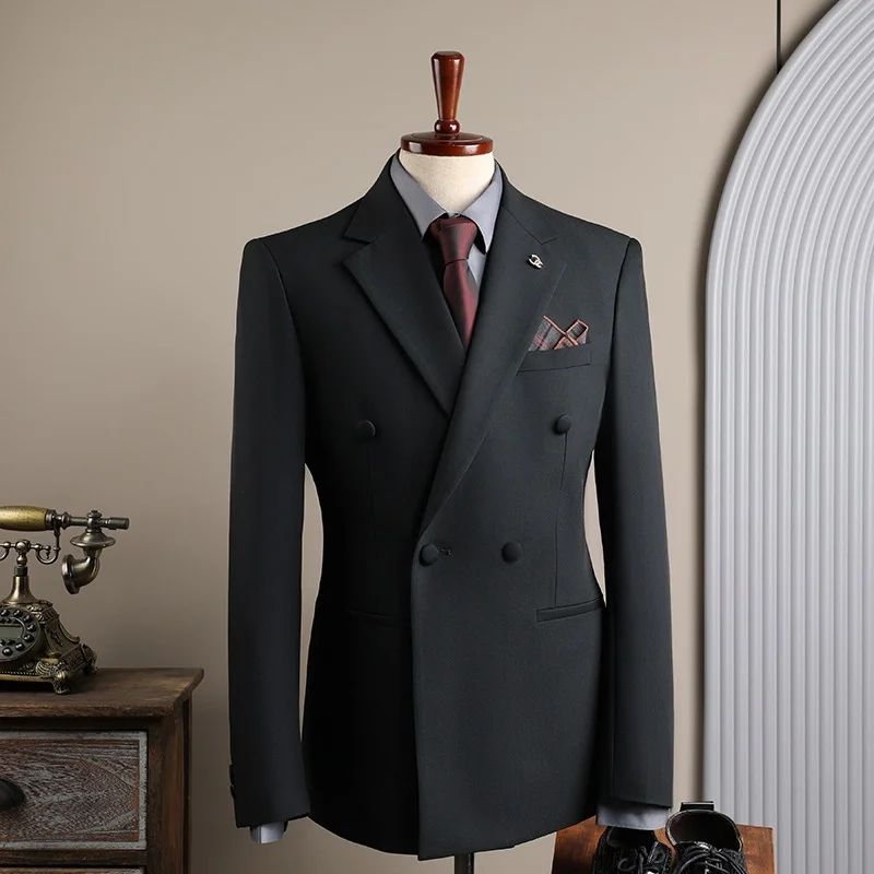 Man 3‑Piece Jacket Vest Pants Durable Fine Textured Sharp‑Cut Men's Outfit Set For Wedding Business Events