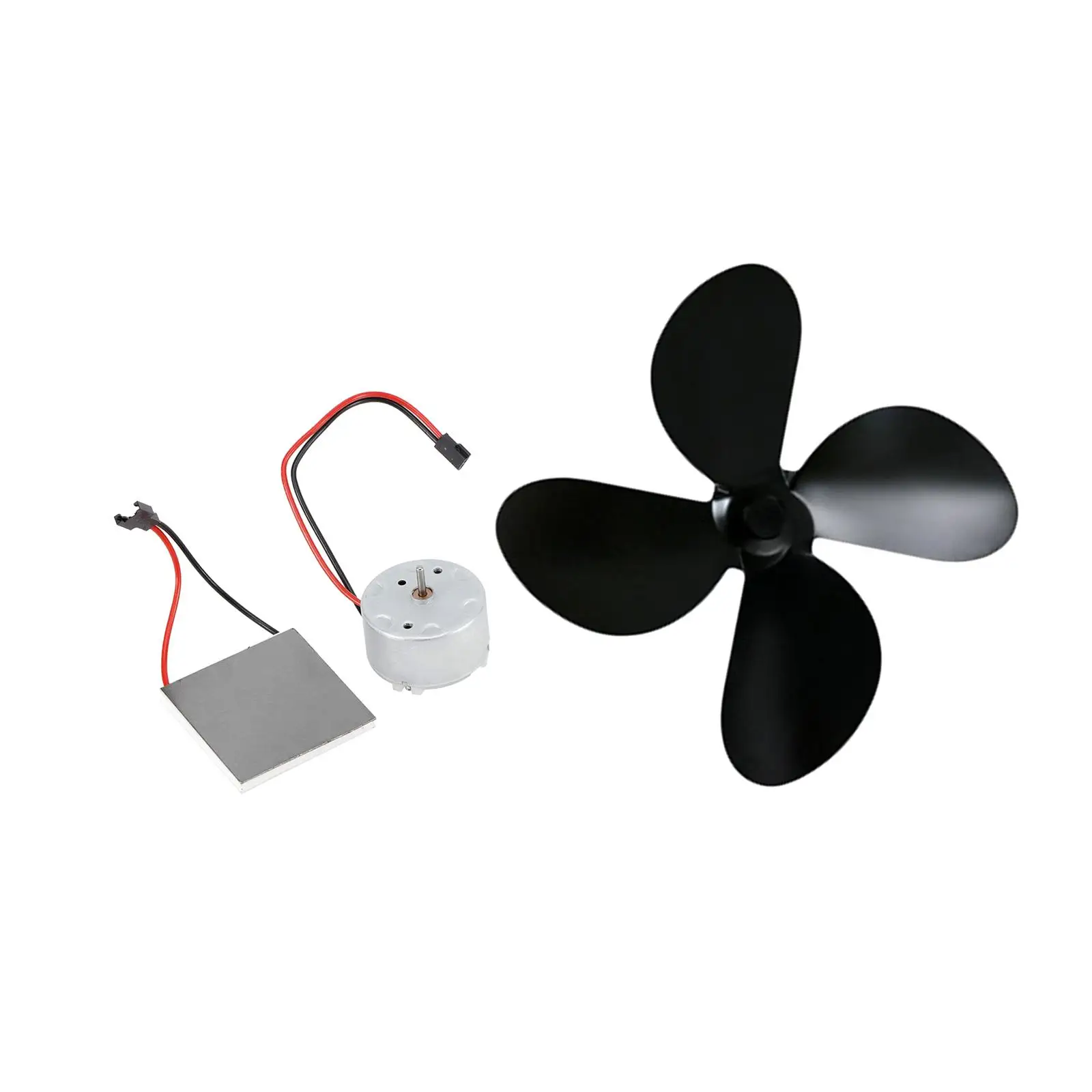 Heat Powered Fireplace Fan Motor Kit Metal Generator Sheet Replacement for Stove Burner Accessories Home Heating Fan