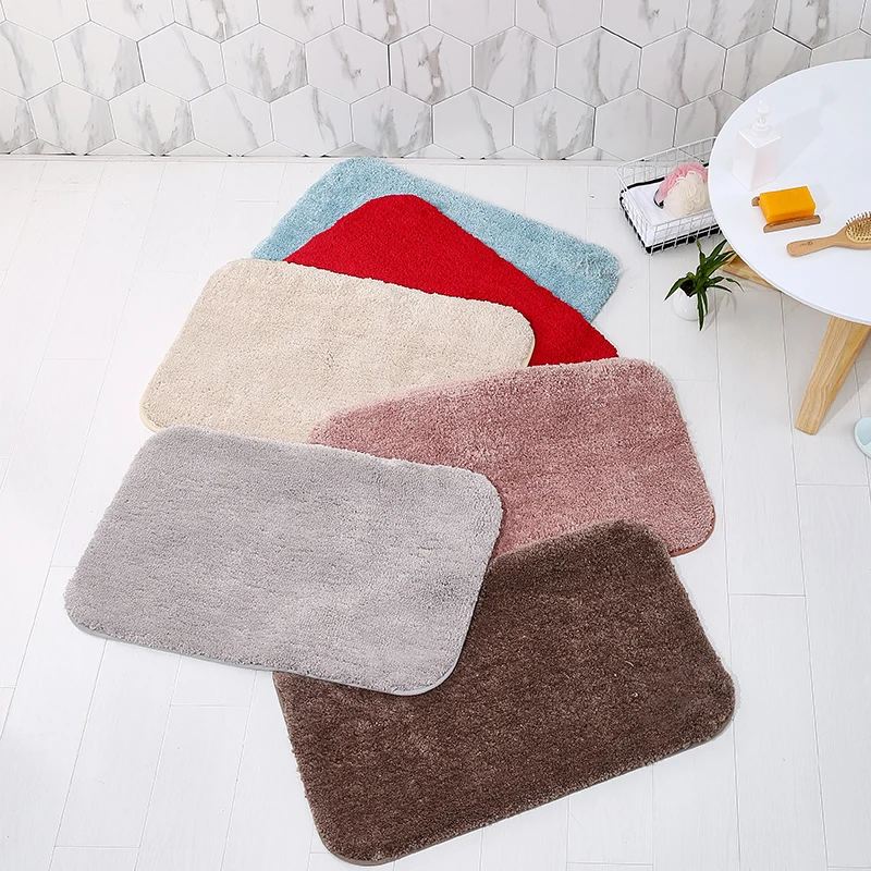 Water Absorbtion Anti Slip Bathroom Mat Thickened Bathroom Carpet Long Hair Carpet Machine Washable Durable Toilet Mat