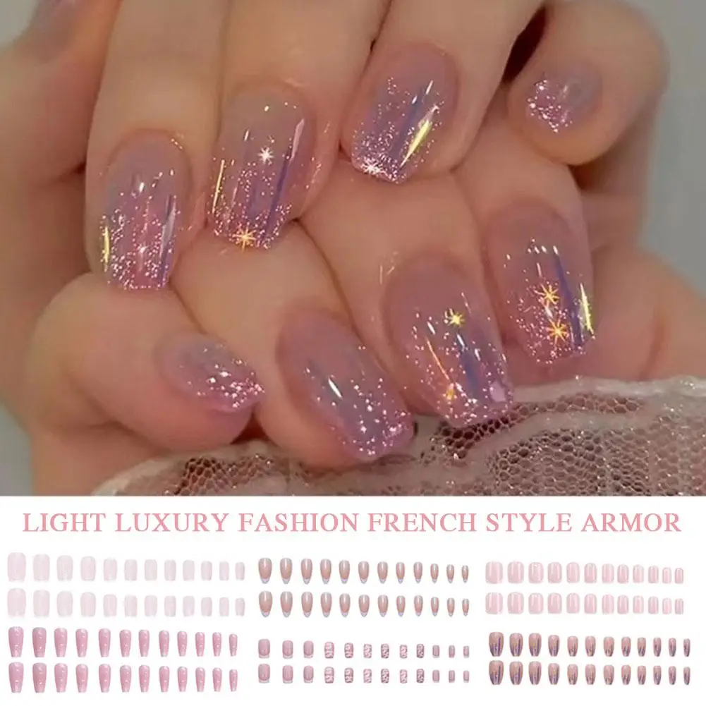 Marbled Gradient False Nails - Non-fading Press-on Nails, Easy Fit For Diy Nail Art Manicure Design Press On Nail Wearable Z2k1